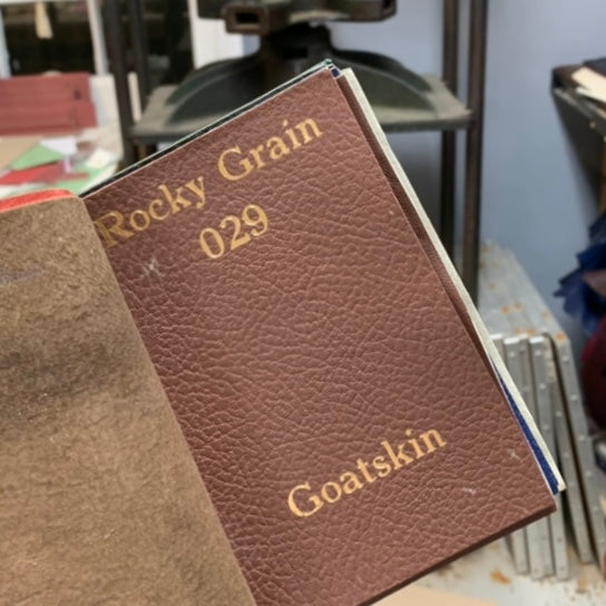 Custom Guest Book | Brown Goatskin | Marbled Endpapers | Raised Bands on Spine | Gold Gilt Edges | 7 by 9 Inches | Guests with Lines Inside | Personalized