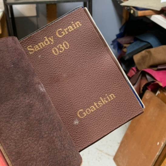 Custom Guest Book | Brown Goatskin | Marbled Endpapers | Raised Bands on Spine | Gold Gilt Edges | 7 by 9 Inches | Guests with Lines Inside | Personalized