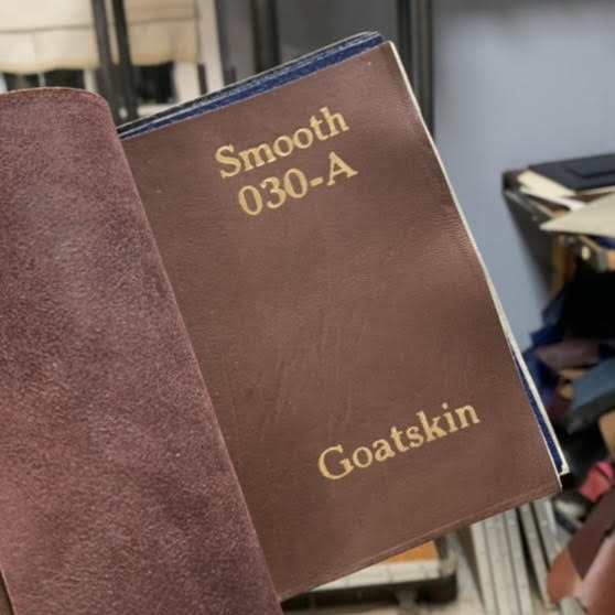 Custom Guest Book | Brown Goatskin | Marbled Endpapers | Raised Bands on Spine | Gold Gilt Edges | 7 by 9 Inches | Guests with Lines Inside | Personalized