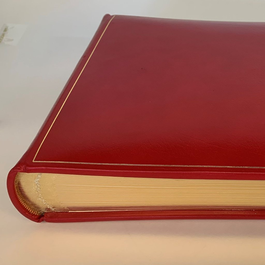 Bespoke Clamshell Archival Box | Red Linen Book Cloth Custom Box to Fit Special Red Photo Album | Made in USA | Charing Cross
