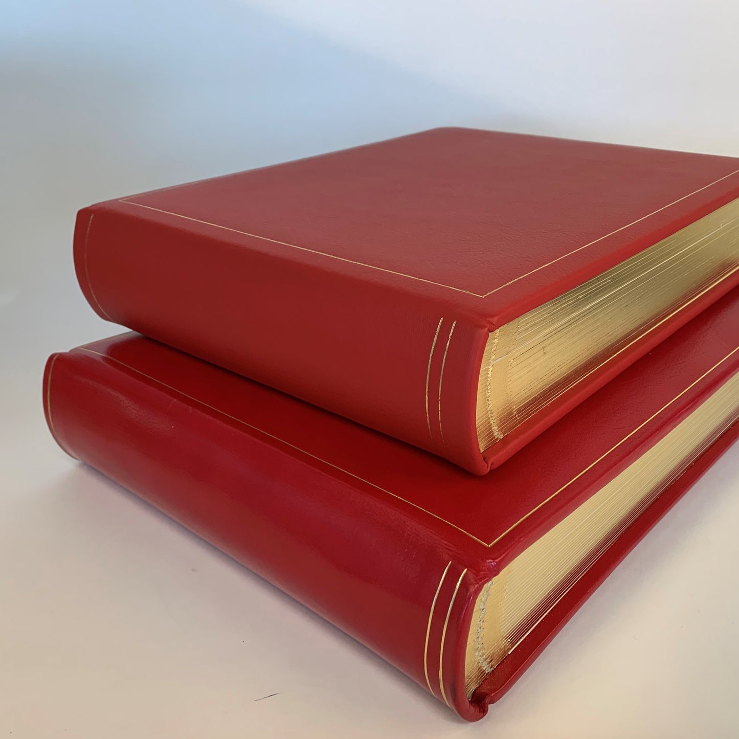 Leatherbound Photo Albums | Calf Leather | Thick Pages | Gold Edges | Scarlet Red Leather