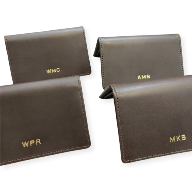 Gusseted Card Case | Initials and Graduation Date | Business Card Case | Calf Leather | Made in England by Charing Cross