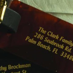 Luggage Tag | Lucite | Acrylic with Leather Strap | Classic Tortoise Acrylic with Gold | Clear with Gold | Burgundy with Gold-Luggage Tag-Sterling-and-Burke