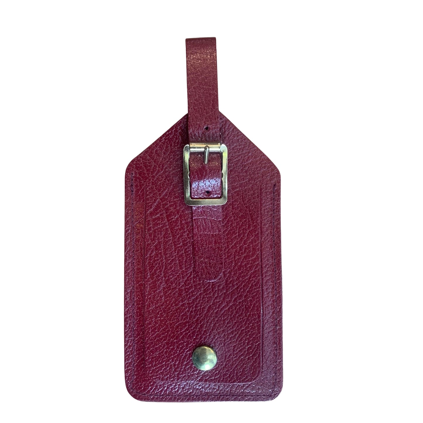Leather Luggage Tag | Buffalo Embossed and Smooth Calf Luggage Tag | Made in England | Red, Green, Blue Leather | Charing Cross