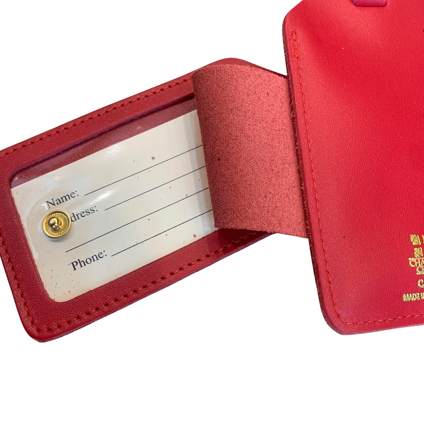Leather Luggage Tag | Buffalo Embossed and Smooth Calf Luggage Tag | Made in England | Red, Green, Blue Leather | Charing Cross
