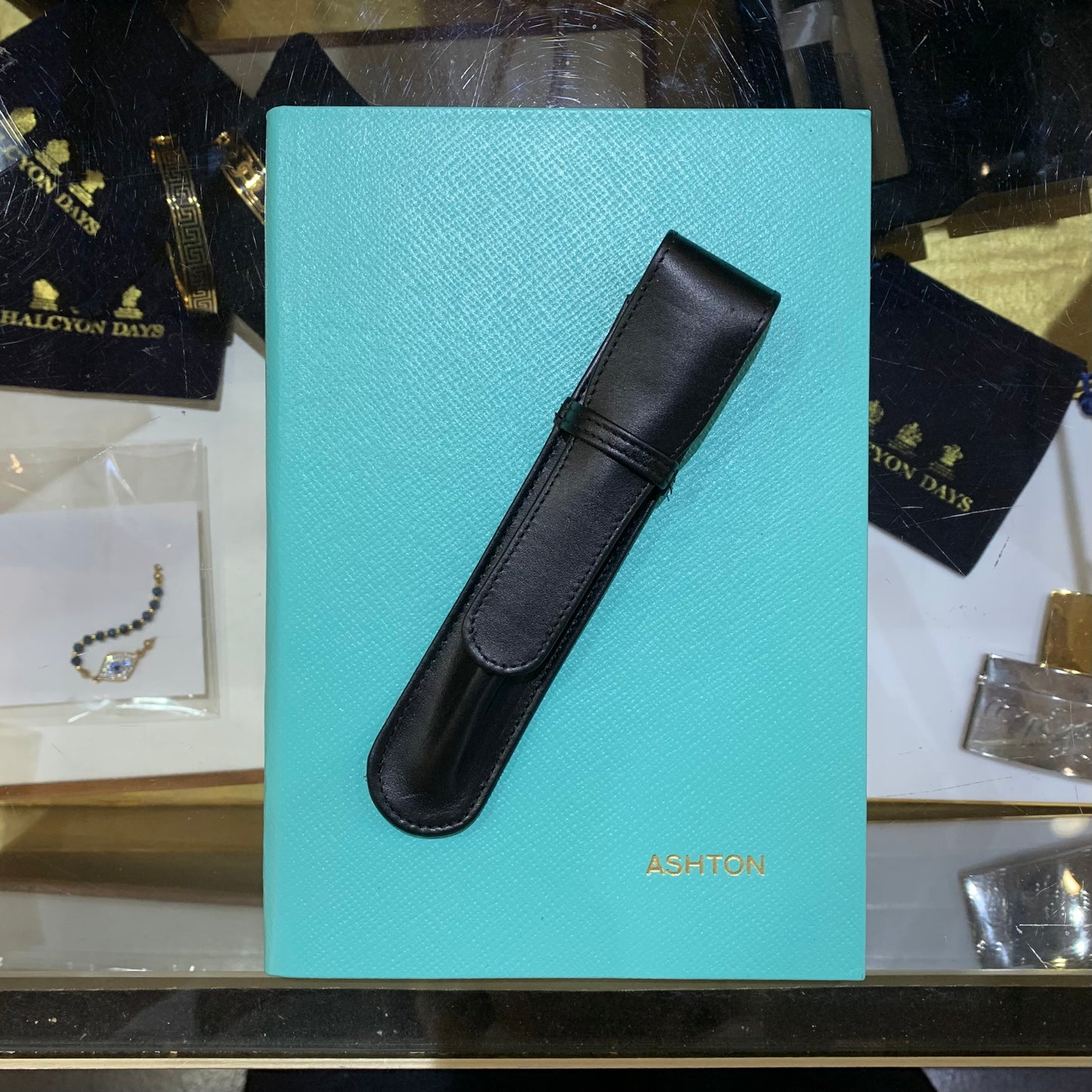 Crossgrain Leather Notebook | 8 by 6 Inches | Lined Pages | Name in Gold | Charing Cross