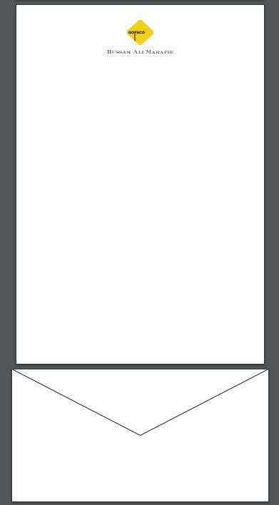 Marafie Proof | Bespoke Stationery | Monarch Sheet Only | Two Colour Logo and Text in One Location | Hand Engraved | Sterling and Burke Ltd-Custom Stationery-Sterling-and-Burke
