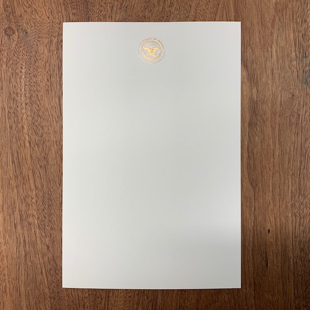Bespoke Proof | Bahrain Embassy | Menu Card and Place Card with Gold Seal | Hand Engraved