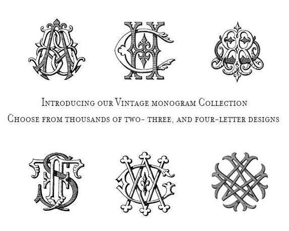 Bespoke Monogram Samples | Custom Victorian Monograms | Hand Engraved Stationery and Invitations | Elegant Monogram Examples-Stationery-Sterling-and-Burke