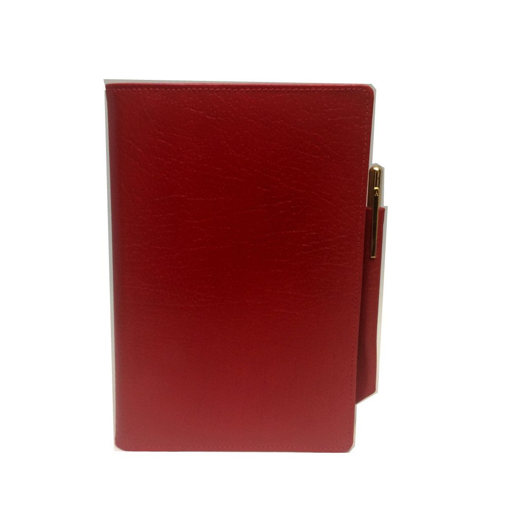 Leather Cover with Removable Notes and Pencil, 6x4" | Textured Calf | Charing Cross-Notebooks-Sterling-and-Burke