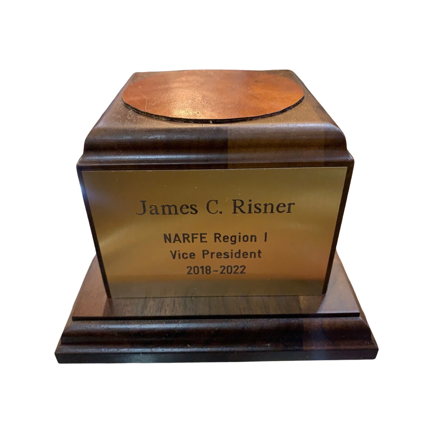 NARFE | Waterford Crystal Capitol Dome Awards with Engraved Plate on Natural Walnut Base