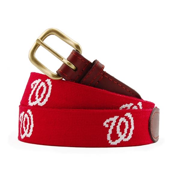 Needlepoint Collection | Washington Nationals Needlepoint Belt | Red | Smathers and Branson