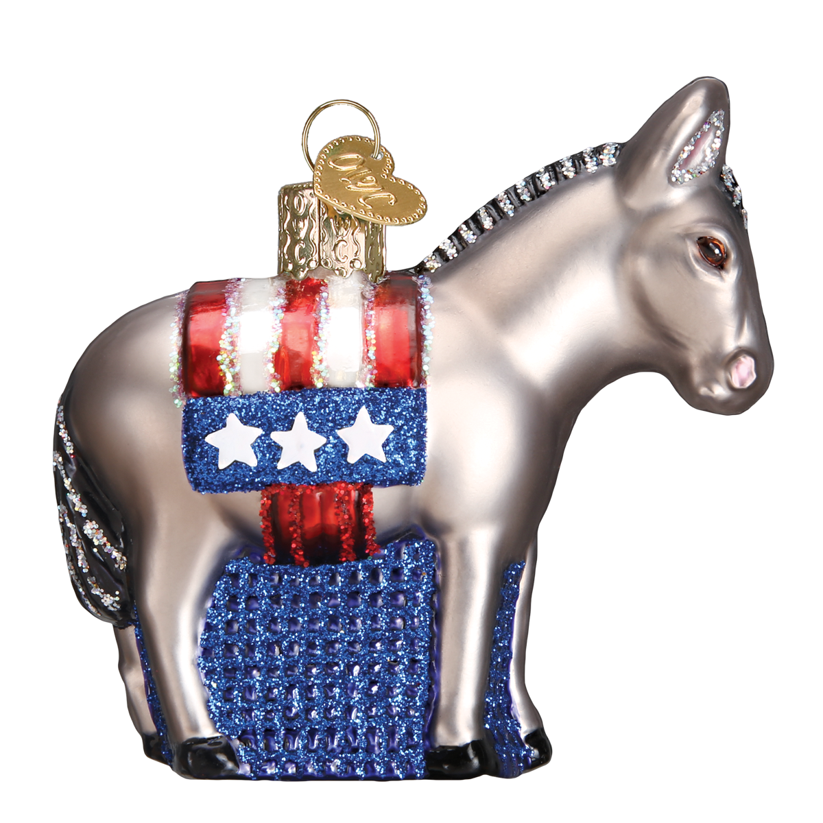 Christmas Ornament | Democratic Donkey | Democratic Patriotic Christmas Holiday Ornament | Vintage Style-Christmas Ornament-Sterling-and-Burke
