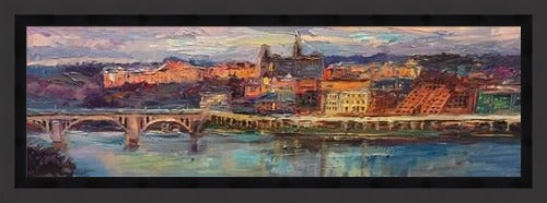 Georgetown Panorama | Georgetown University | Washington, DC Art | Original Oil and Acrylic Painting on Canvas by Zachary Sasim | 12" by 36" | Commission
