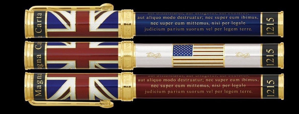 Bespoke Luxury Pens ~ Magna Carta Fountain Pen ~ Gold and White Enamel ~ Custom Writing Instruments ~ Hand Manufactured by David Oscarson