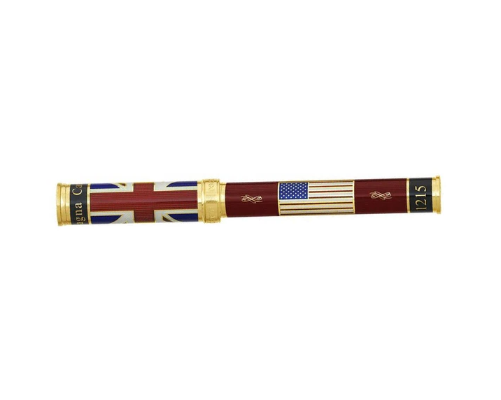 Bespoke Luxury Pens ~ Magna Carta Fountain Pen ~ Gold and Red Enamel ~ Custom Writing Instruments ~ Hand Manufactured by David Oscarson