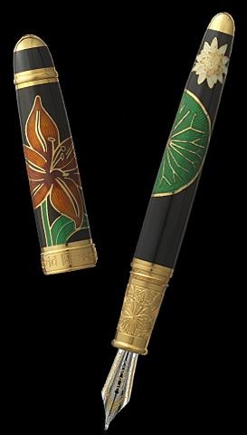 Bespoke Luxury Pens ~ White Lilies Fountain Pen ~ Custom Writing Instruments ~ Hand Manufactured by David Oscarson