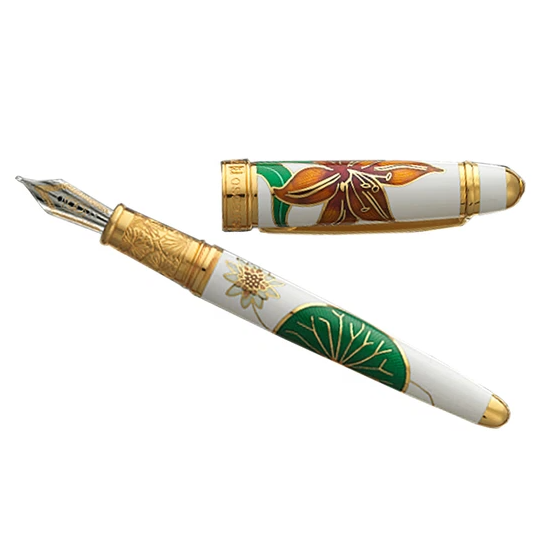 Bespoke Luxury Pens ~ White Lilies Fountain Pen ~ Custom Writing Instruments ~ Hand Manufactured by David Oscarson