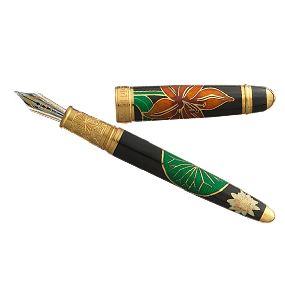 Bespoke Luxury Pens ~ Black Lilies Fountain Pen ~ Custom Writing Instruments ~ Hand Manufactured by David Oscarson