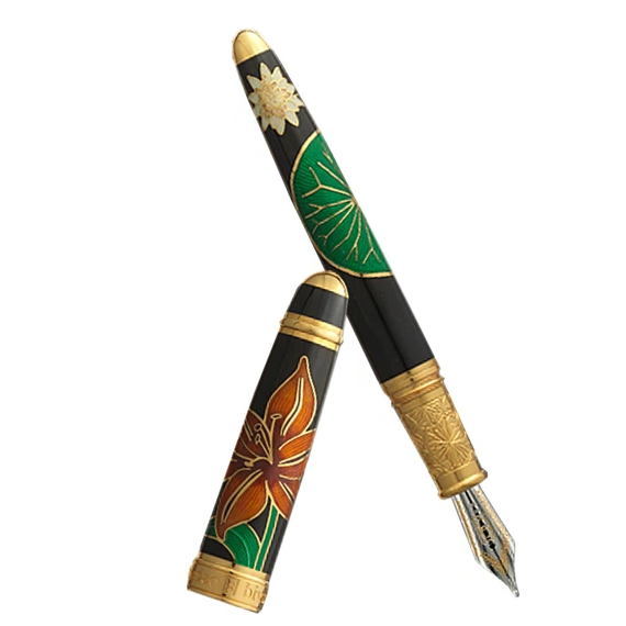 Bespoke Luxury Pens ~ Black Lilies Fountain Pen ~ Custom Writing Instruments ~ Hand Manufactured by David Oscarson