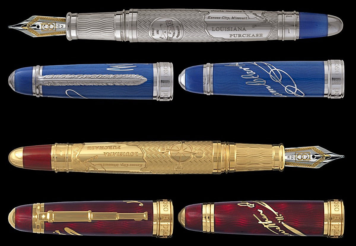 Bespoke Luxury Pens Lewis and Clark Fountain Pens Custom Writing Instruments Hand Manufactured by David Oscarson