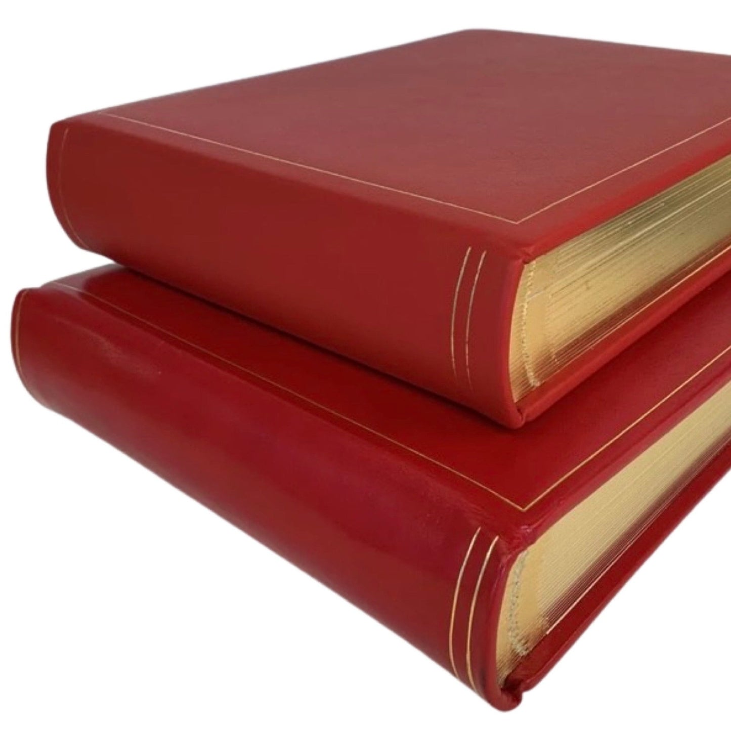 Leatherbound Photo Albums | Calf Leather | Thick Pages | Gold Edges | Scarlet Red Leather