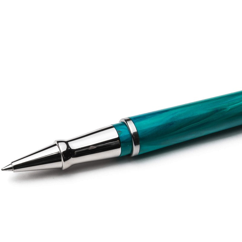 Pineider Pens | Avatar UR Roller Ball Pen | Turquoise Body with Palladium (Silver) Trim | 5 7/8"