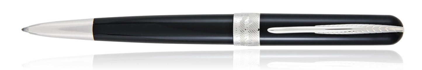 Pineider Pens | Avatar UR Ball Point Pen | Black Body with Palladium (Silver) Trim | 5 3/8"