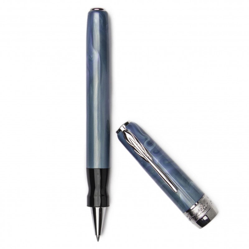 Pineider Pens | Full Metal Jacket Movie Roller Ball Pen | Republican Red Pen with Palladium (Silver) Trim | 5.5" Length