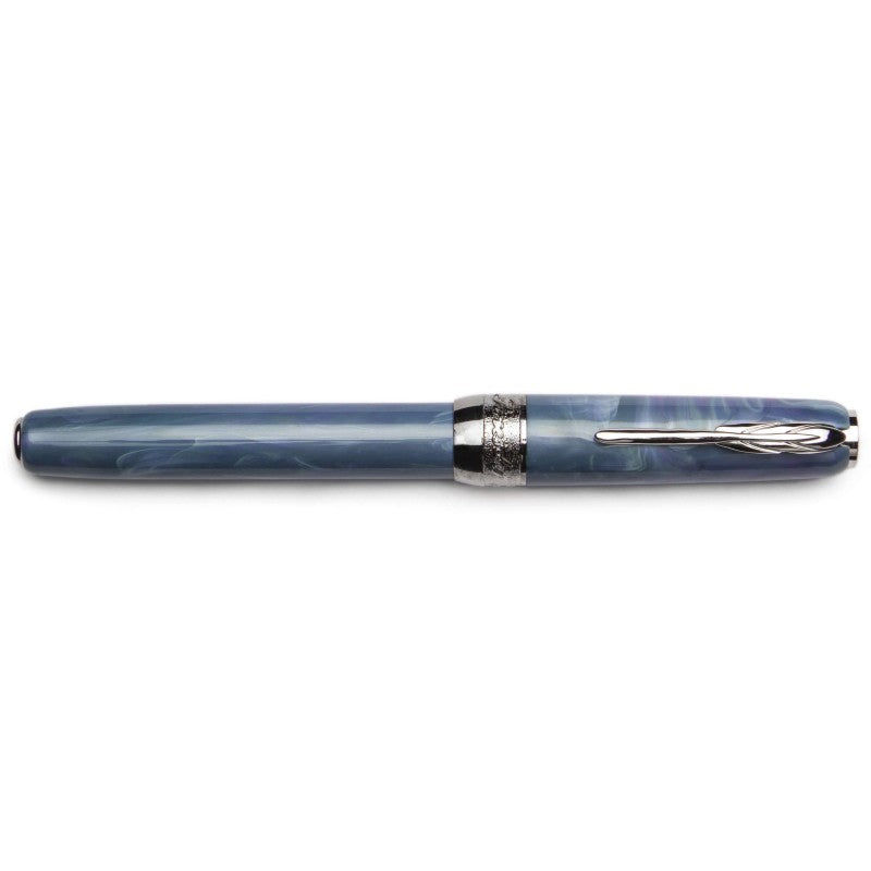 Pineider Pens | Full Metal Jacket Movie Roller Ball Pen | Republican Red Pen with Palladium (Silver) Trim | 5.5" Length