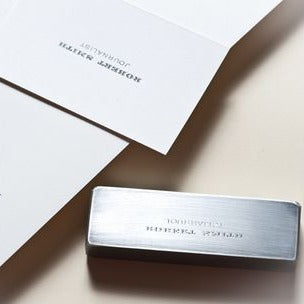 Steel Engraving Die $220.00 | Steel Engraving Die for Engraved Calling Cards | Studio Burke Ltd