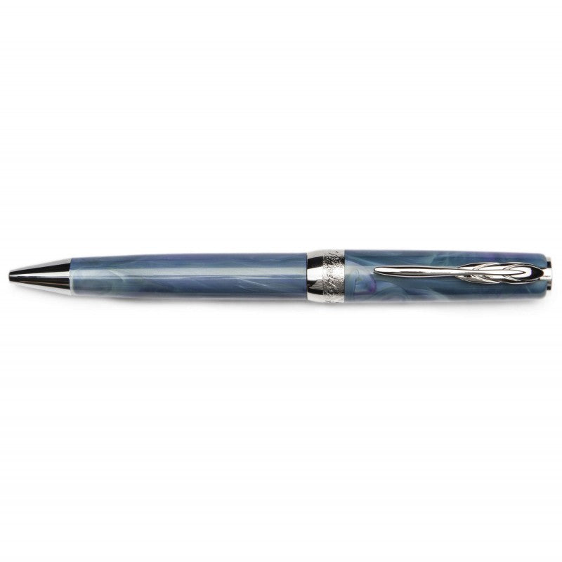 Pineider Pens | Full Metal Jacket Movie Ball Point Pen | Sugar Baby Blue Pen with Palladium (Silver) Trim | 5.5" Length