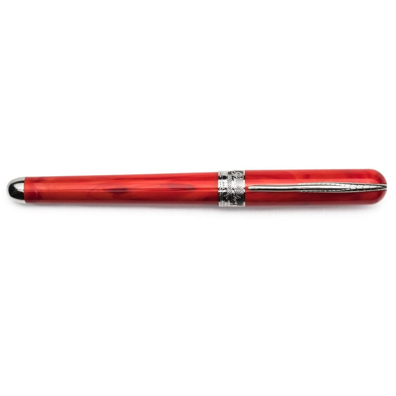 Pineider Pens | Avatar UR Roller Ball Pen | Real Red Pen with Palladium (Silver) Trim | 5 7/8"