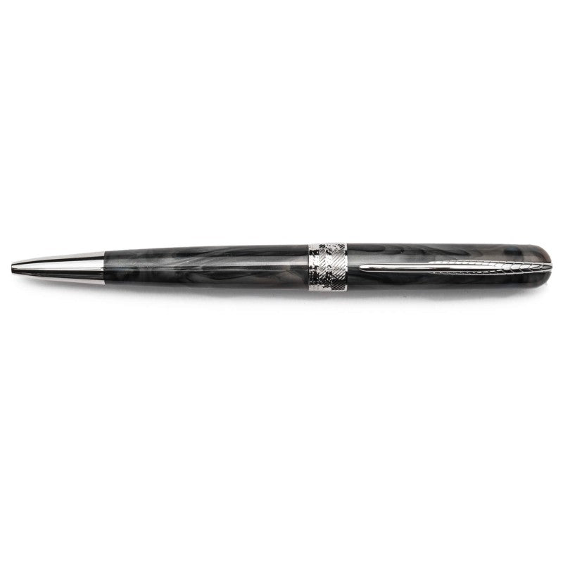 Pineider Pens | Avatar UR Ball Point Pen | Black Pearl (Dark Grey) Pen with Palladium (Silver) Trim | 5 3/8"