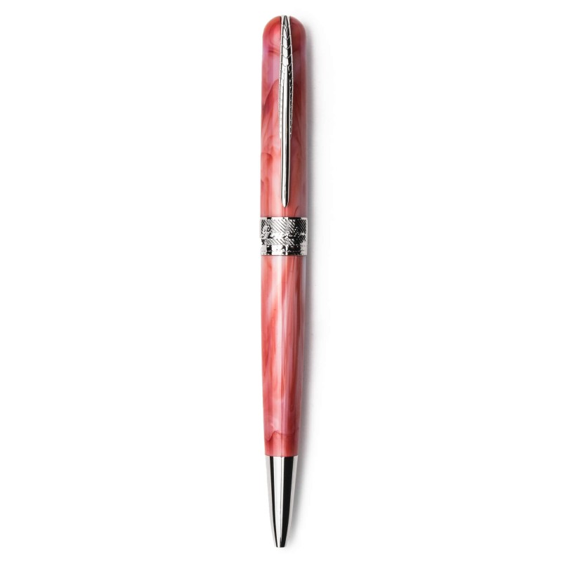 Pineider Pens | Avatar UR Ball Point Pen | Peach Angel Skin Pen with Palladium (Silver) Trim | 5 7/8"