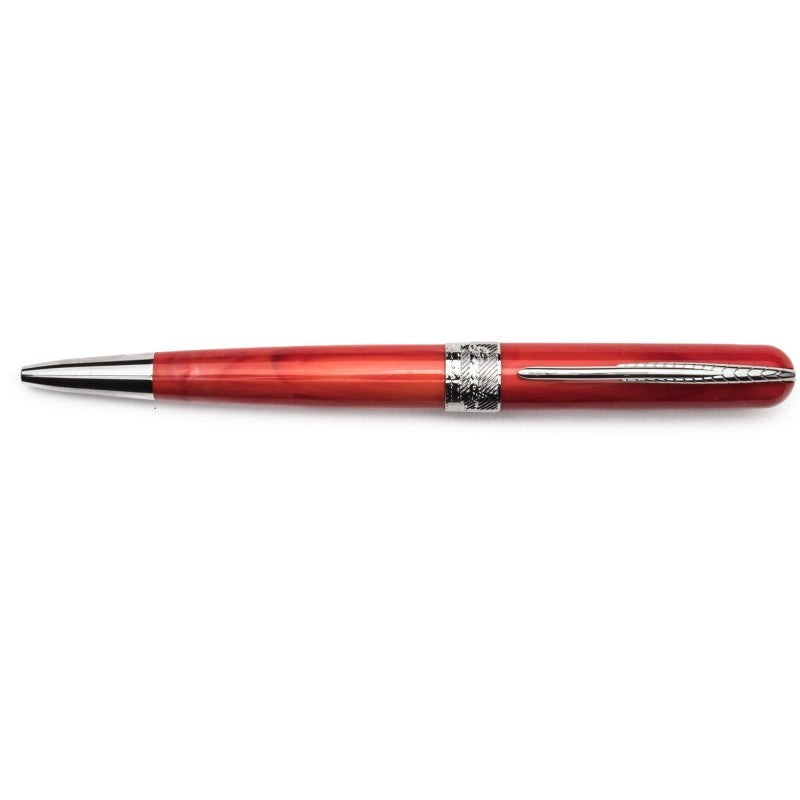 Pineider Pens | Avatar UR Ball Point Pen | Red Pearl Pen with Palladium (Silver) Trim | 5 7/8"