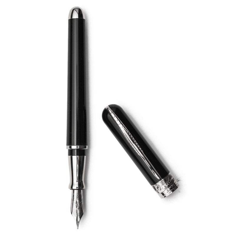 Pineider Pens | Avatar UR Fountain Pen | Raice Bronze Body with Palladium (Silver) Trim and a Steel Nib | 5 7/8" Length Capped