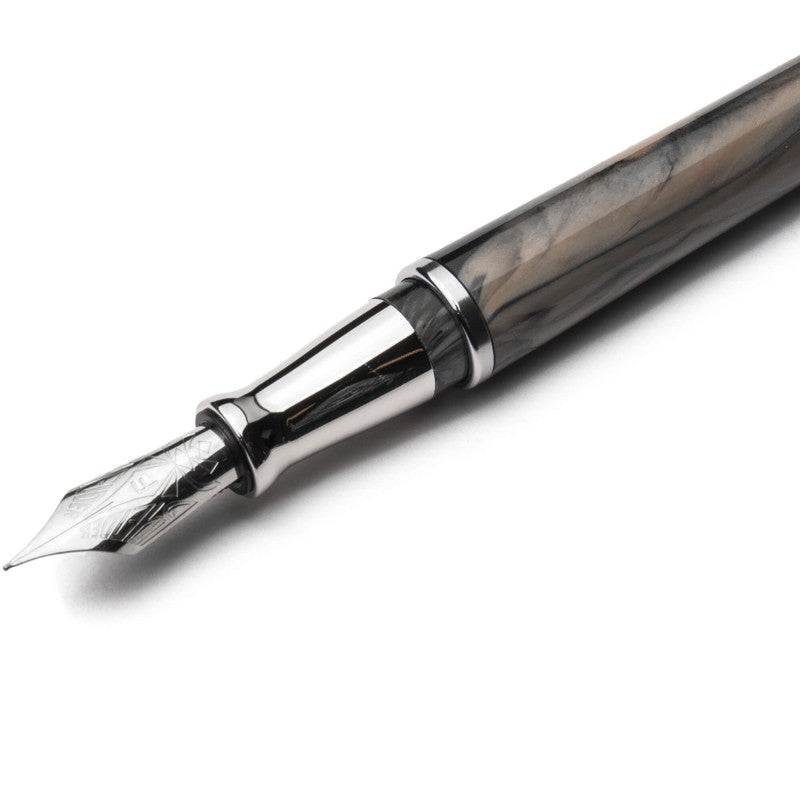 Pineider Pens | Avatar UR Fountain Pen | Raice Bronze Body with Palladium (Silver) Trim and a Steel Nib | 5 7/8" Length Capped
