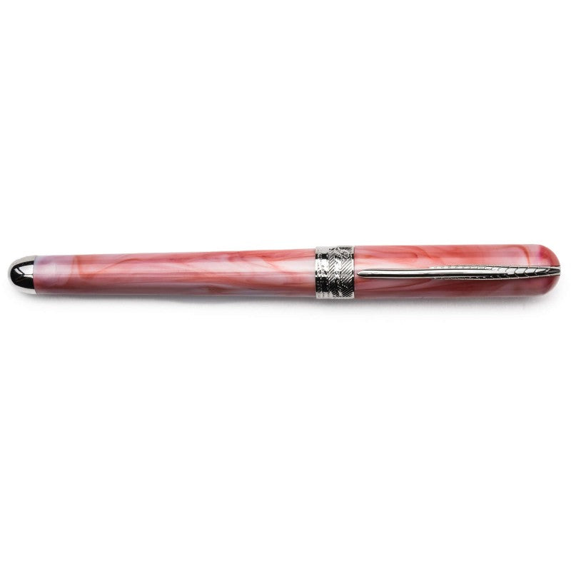 Pineider Pens | Avatar UR Fountain Pen | Pretty Pink Body with Palladium (Silver) Trim and a Steel Nib | 5 7/8" Length Capped