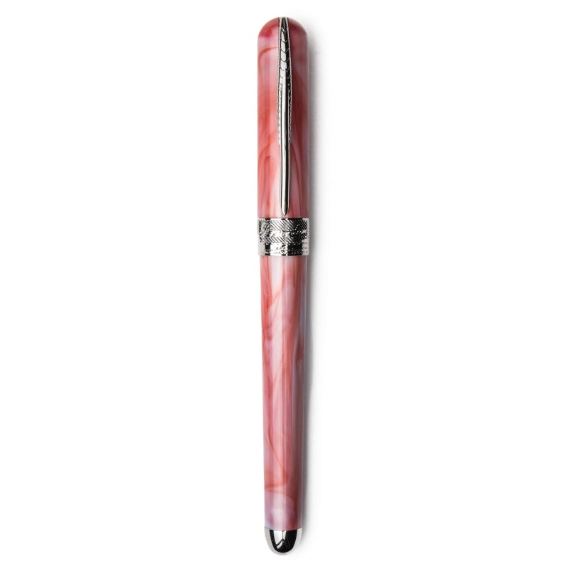 Pineider Pens | Avatar UR Fountain Pen | Pretty Pink Body with Palladium (Silver) Trim and a Steel Nib | 5 7/8" Length Capped