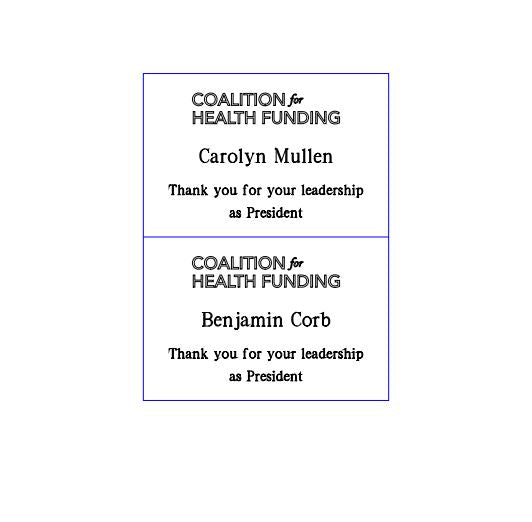 Proof | Engraving on Brass Plates | Coalition for Health Funding | 03 August 2022