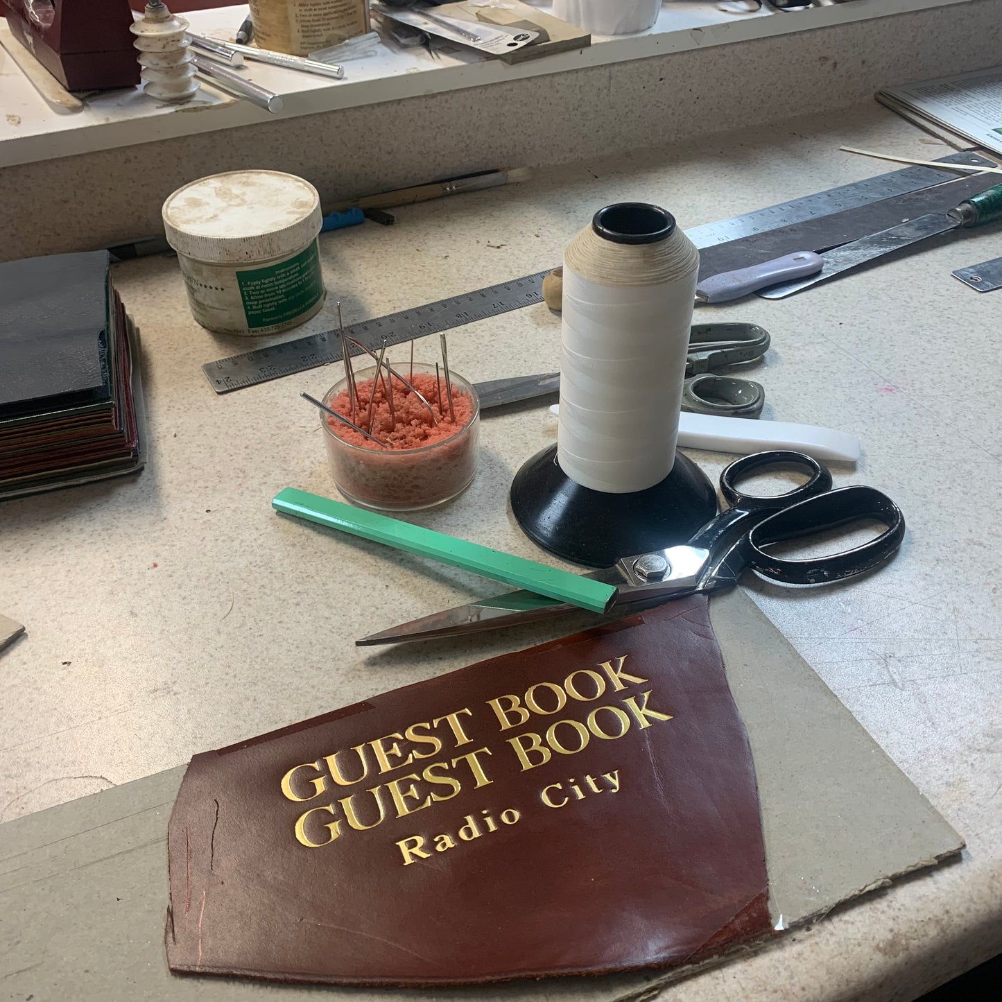 Custom Guest Book | Radio City Music Hall | Extra Large Format | Approx. 15 by 24 inches | 100 + Pages Archival Paper | Printed on Both Sides | Leather Bound