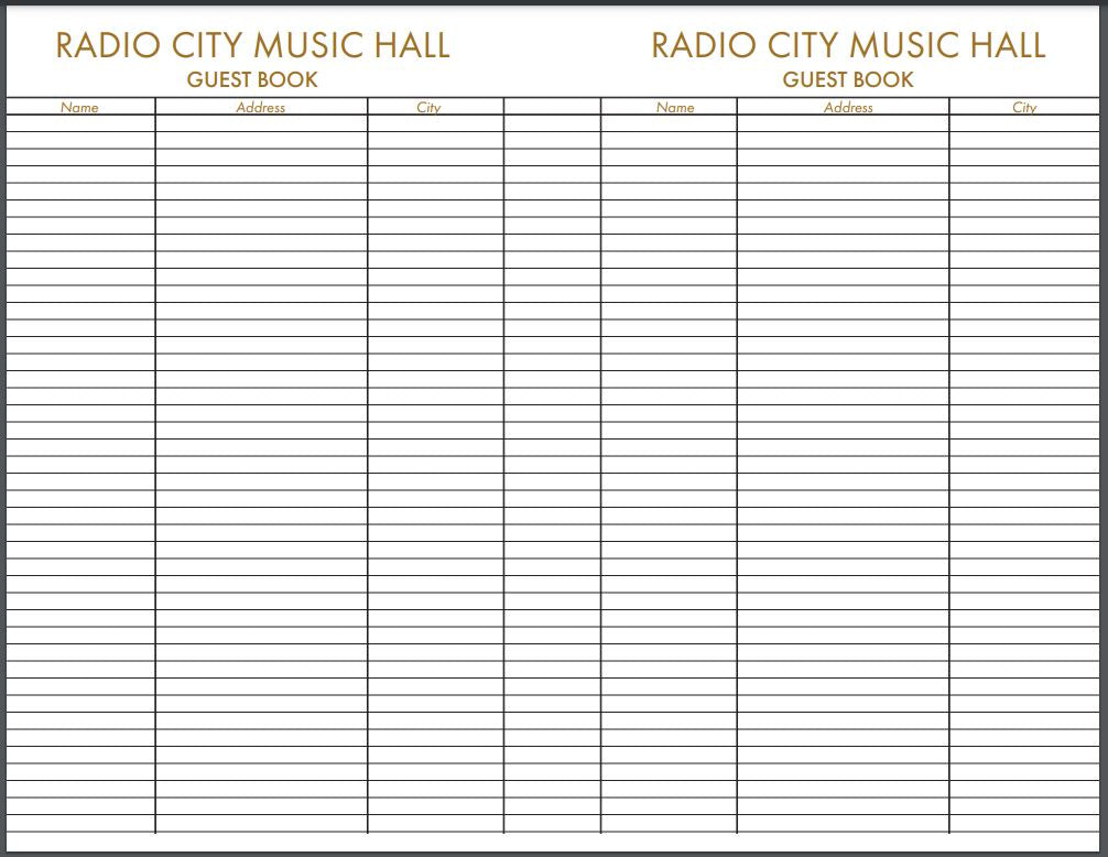 Custom Guest Book | Radio City Music Hall | Extra Large Format | Approx. 15 by 24 inches | 100 + Pages Archival Paper | Printed on Both Sides | Leather Bound