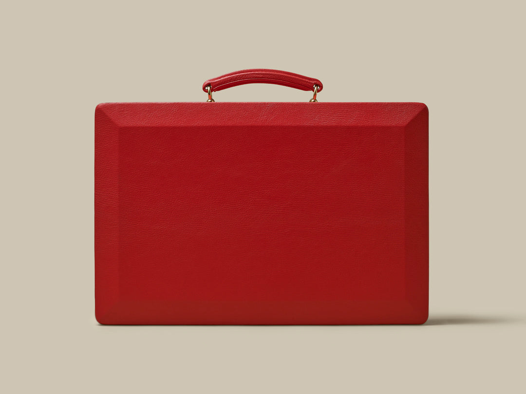 Despatch Red Leather Box | Custom British Dispatch Box | Bespoke Production | Made in England