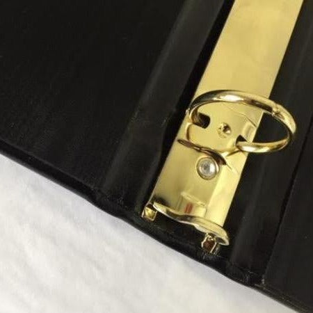 Ring Binder | Black Leather | Gold Tooling | Funeral Guest Book | Calf Leather Condolence Book | Funeral Registry | Sympathy Book | Made in England | Charing Cross-Guest Book-Sterling-and-Burke