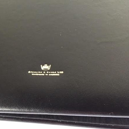 Ring Binder | Black Leather | Gold Tooling | Funeral Guest Book | Calf Leather Condolence Book | Funeral Registry | Sympathy Book | Made in England | Charing Cross-Guest Book-Sterling-and-Burke