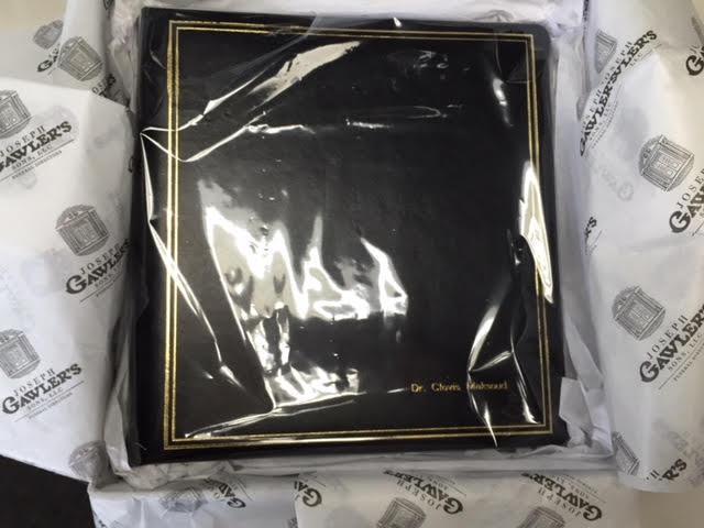 Ring Binder | Black Leather | Gold Tooling | Funeral Guest Book | Calf Leather Condolence Book | Funeral Registry | Sympathy Book | Made in England | Charing Cross-Guest Book-Sterling-and-Burke
