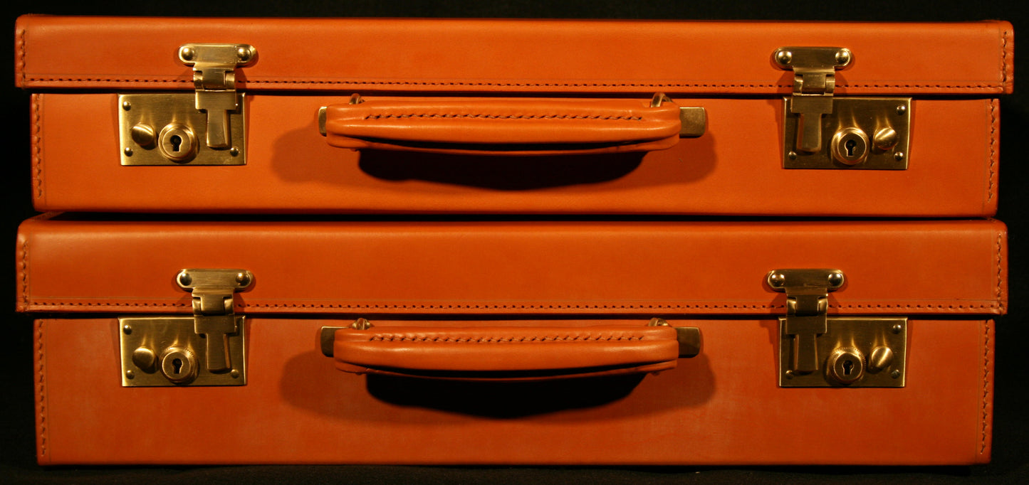 Bahrain | Attache Case | Bond Style 4 Inch Lid-Over-Body Case | Bespoke | Hand Stitched | English Leather