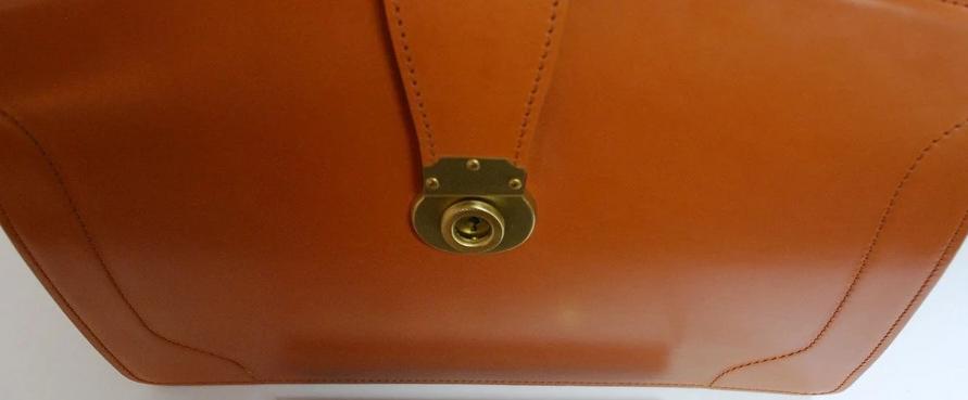 Top Frame Briefcase | Papworth Style | English Bridle Hide | Bespoke Production | Special 3 Position Round Lock | Hand Stitched | Made in England