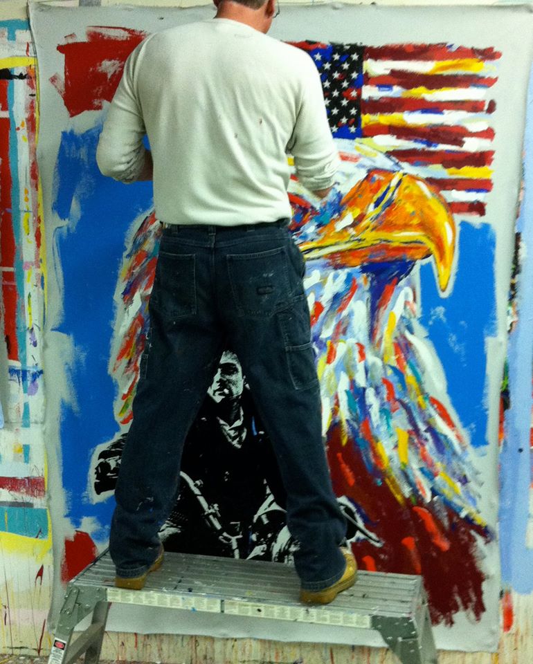Stango Gallery: McQueen | Patriotic Steve McQueen an American Eagle and US Flag | Pop Art | Gallery at Studio Burke, Washington, DC